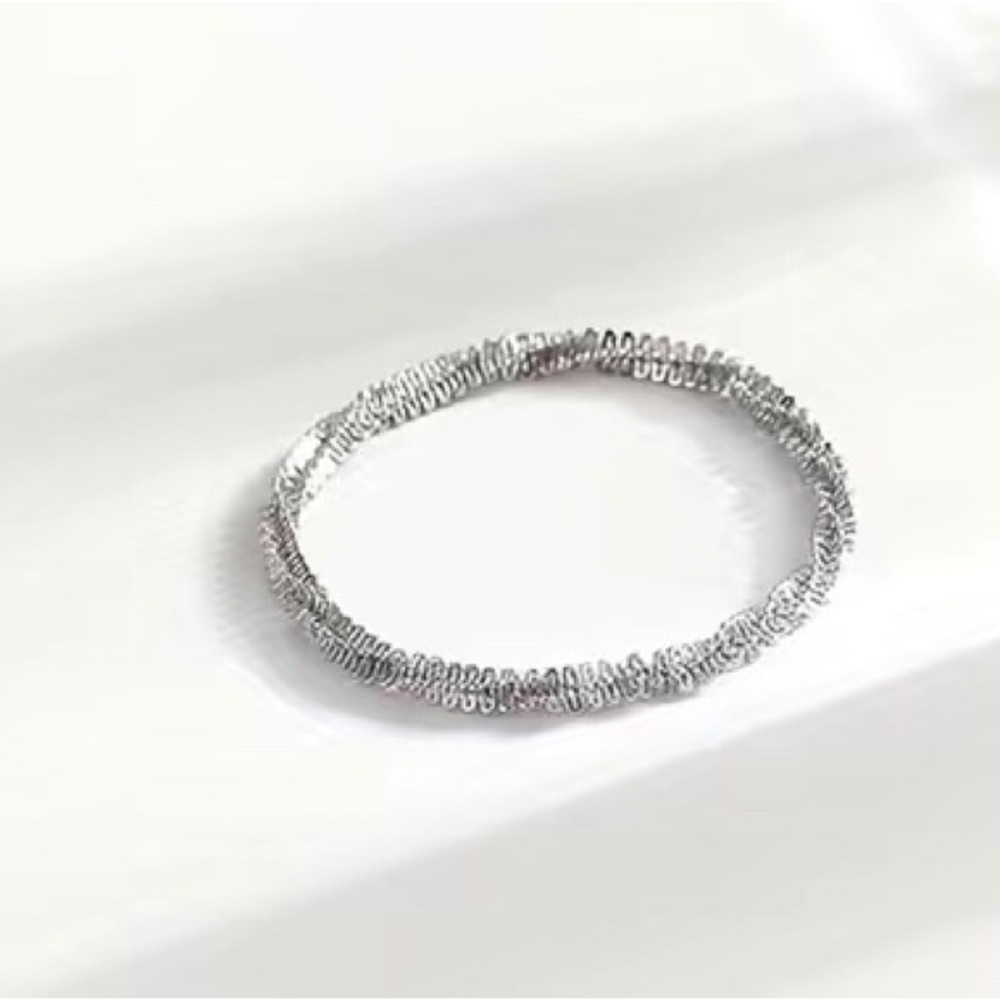 SILVER BROKEN FLOWER BAND RING‼️